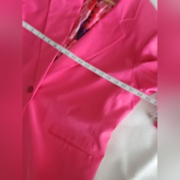 Diane Gilman Silk Pink Blazer Classic Notched Lapel - Picture 5 of 8